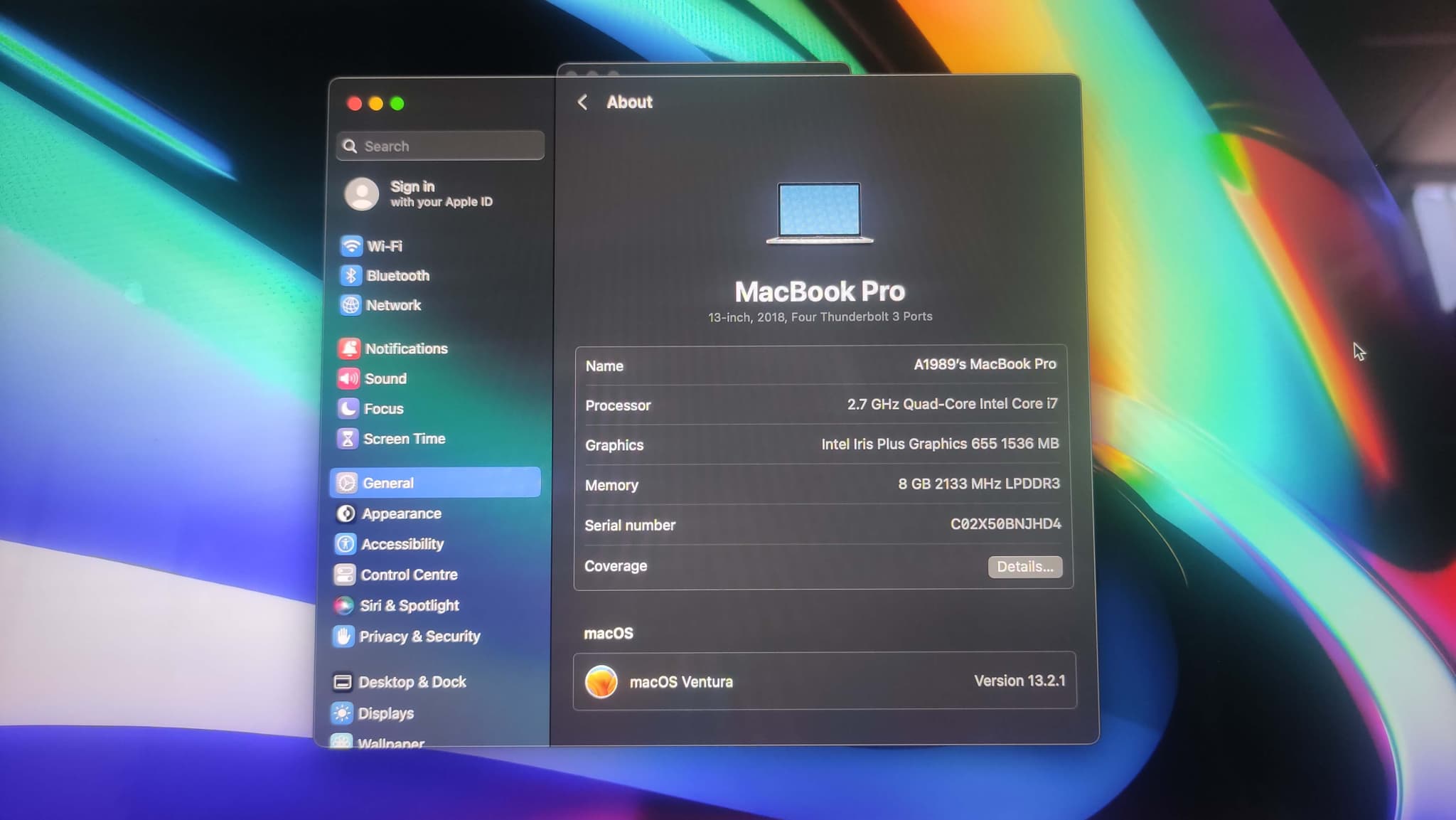 Apple Macbook Pro 13 2018 A1989 image 6