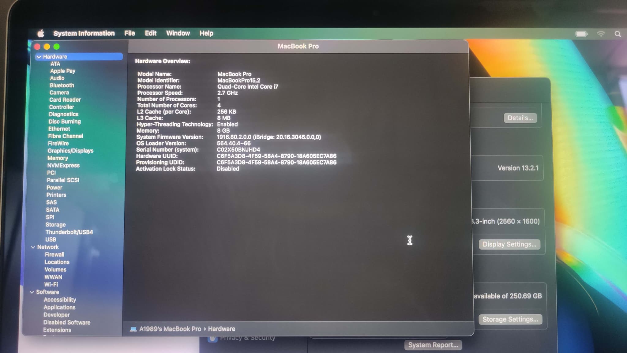 Apple Macbook Pro 13 2018 A1989 image 7