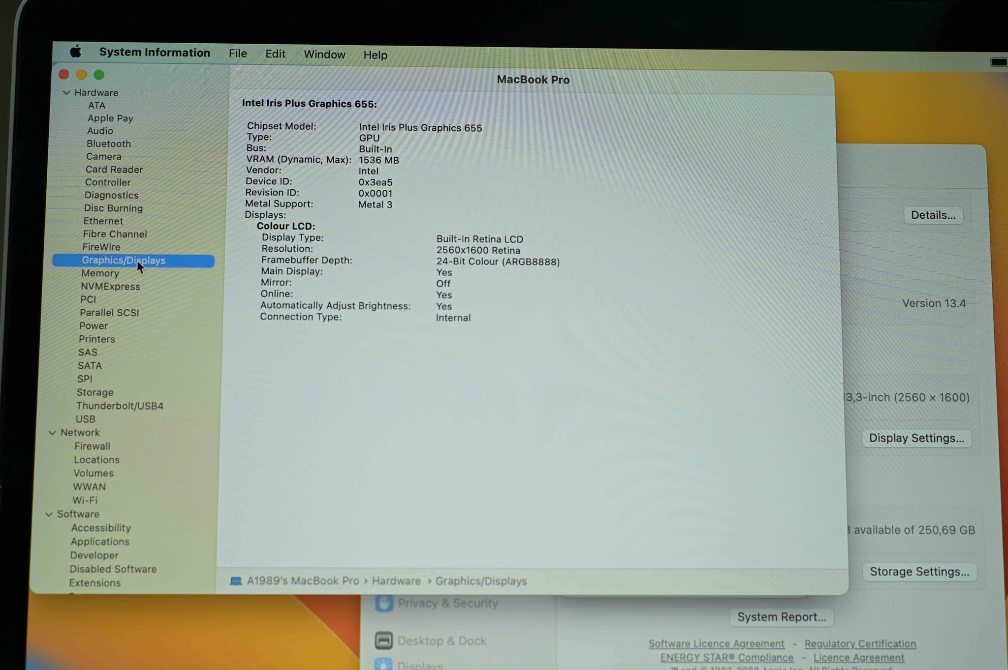Apple Macbook Pro A1989 2019 image 8