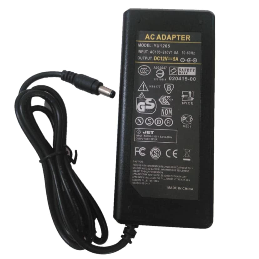 Зарядно за камери: 12V 5A  60W- букса 5.5x2.5