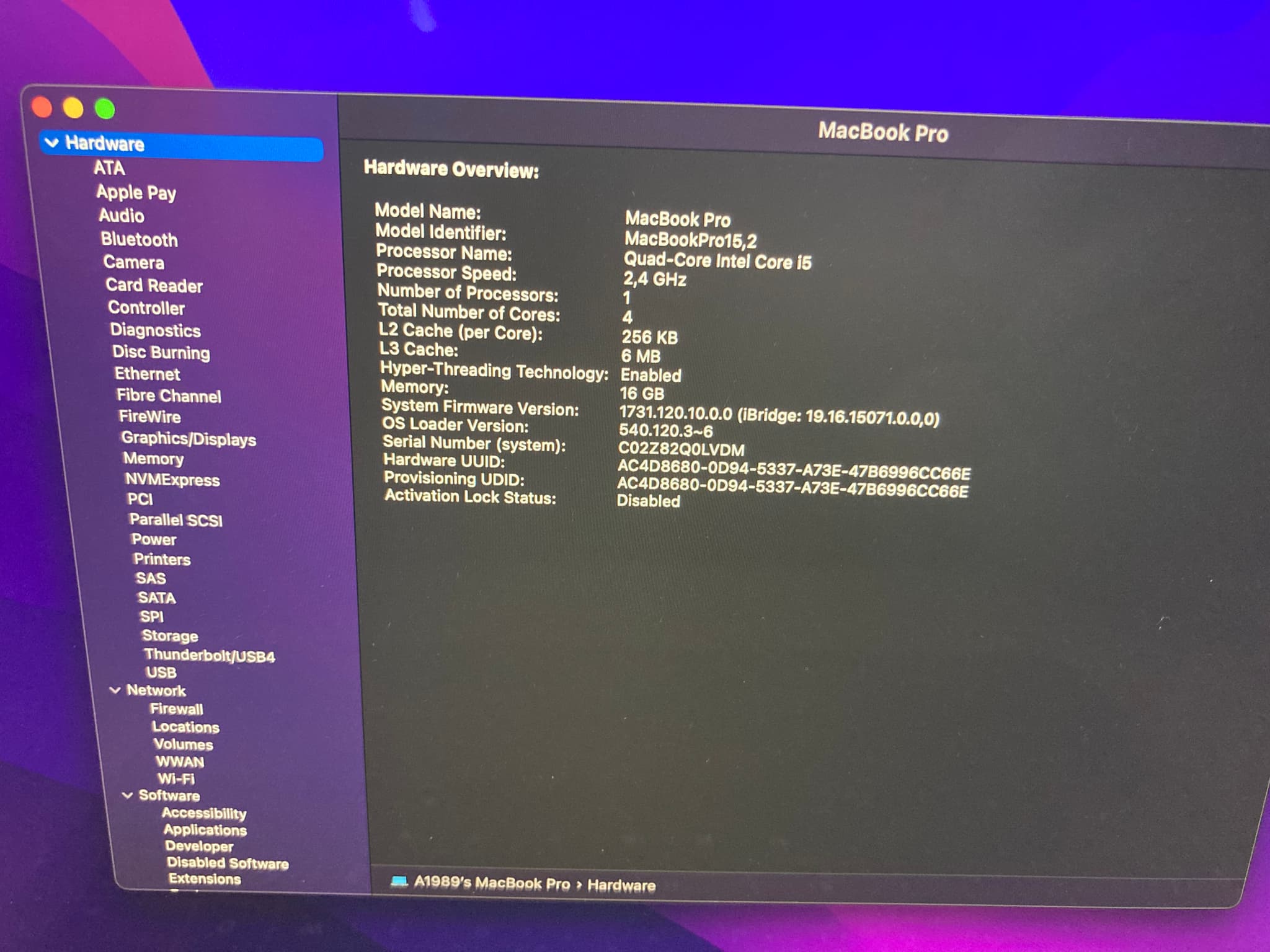 Apple Macbook Pro 13 2019 A1989  image 5