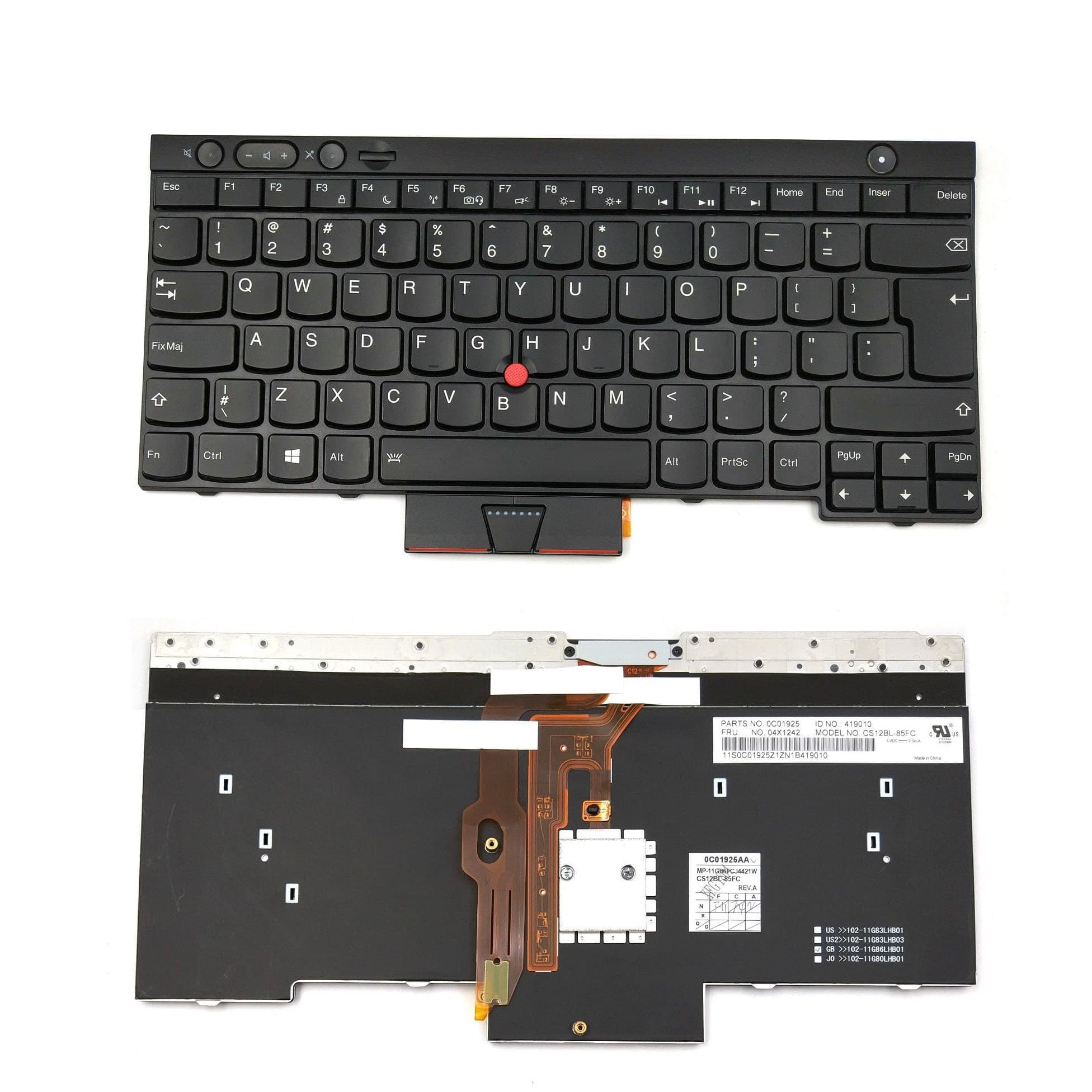 Клавиатура за лаптоп Lenovo: T430  T430i  T430s  T430si  T430U T530  T530i  T530S  W530  X13X  X230  X230i  X230it  X230T image 0