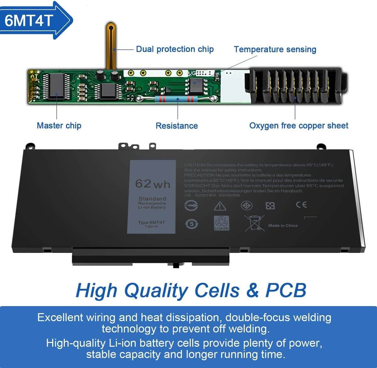 Батерия за лаптоп: DELL E5270, E5470, E5570, Precision 15 3000, Precision 3510  image 2