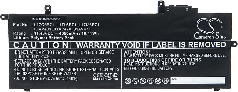 Батерия за лаптоп:
Lenovo ThinkPad x280