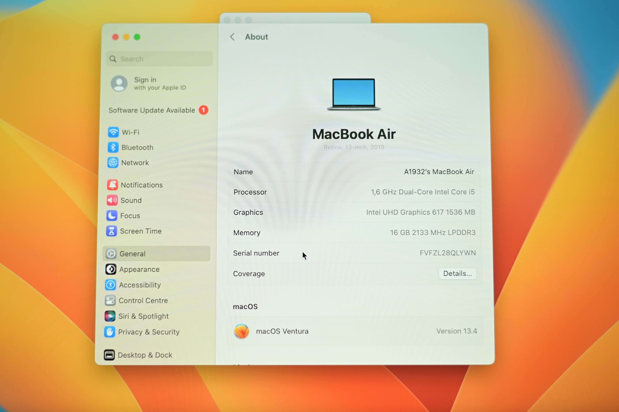 Apple Macbook Pro A1932 2019 image 5